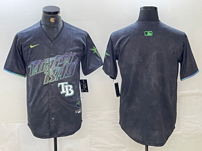 Men Tampa Bay Rays Blank Nike MLB Limited City Connect Black 2024 Jersey style 2